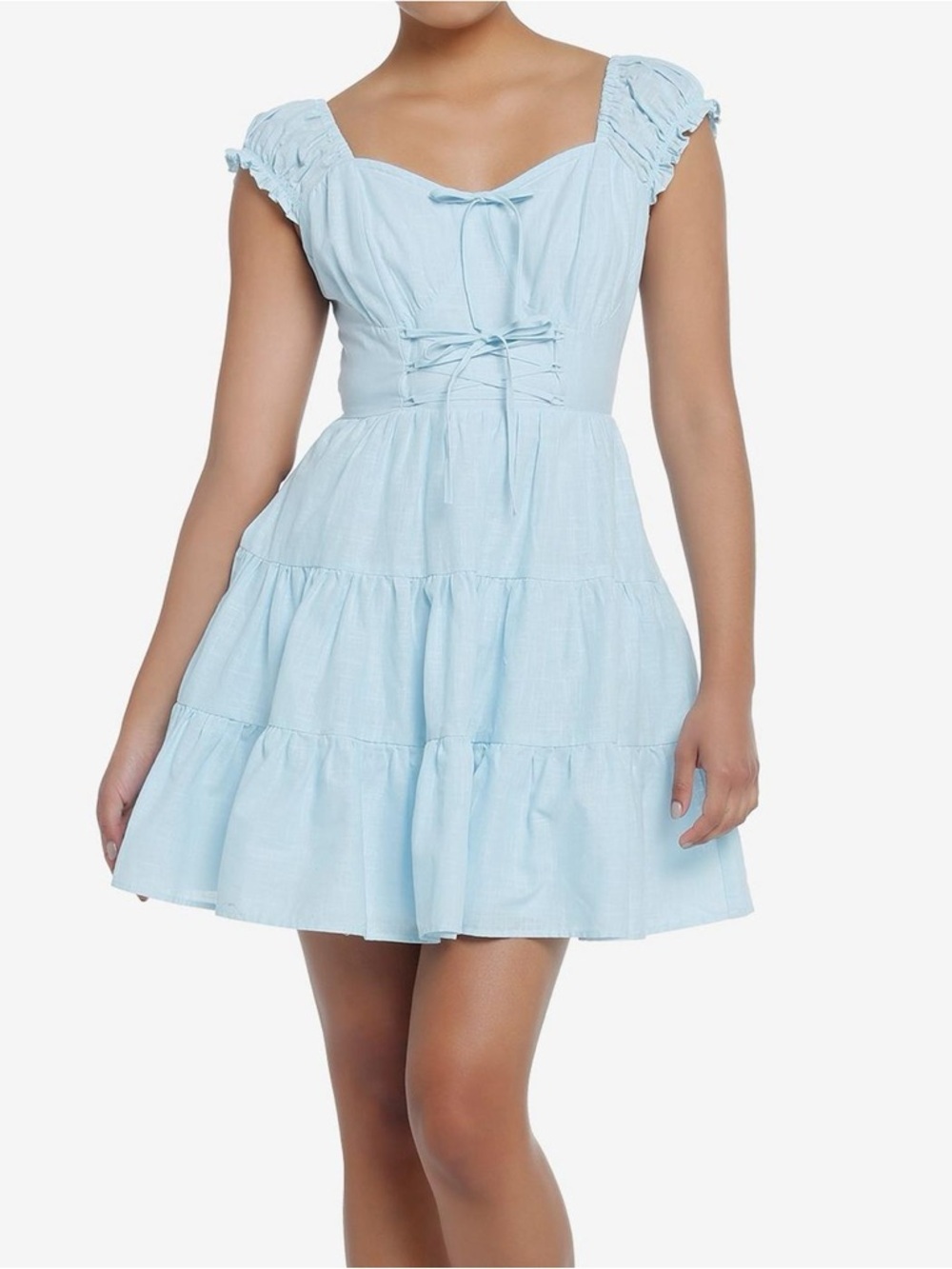Thorne and Fable baby blue princess mini dress, XS